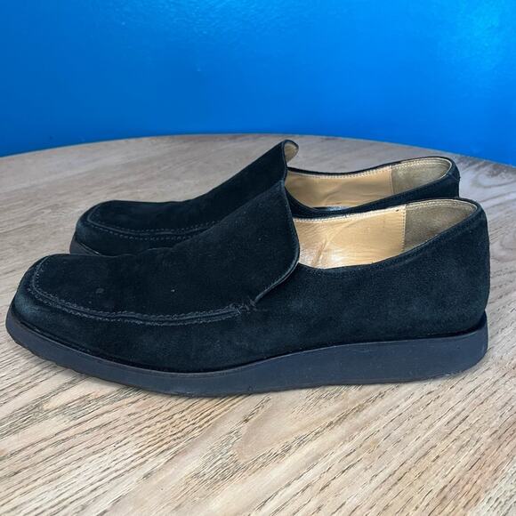 Vintage Gianni Versace Black Suede Loafers 90s Old Money Quiet Luxury Size 41 main image 6